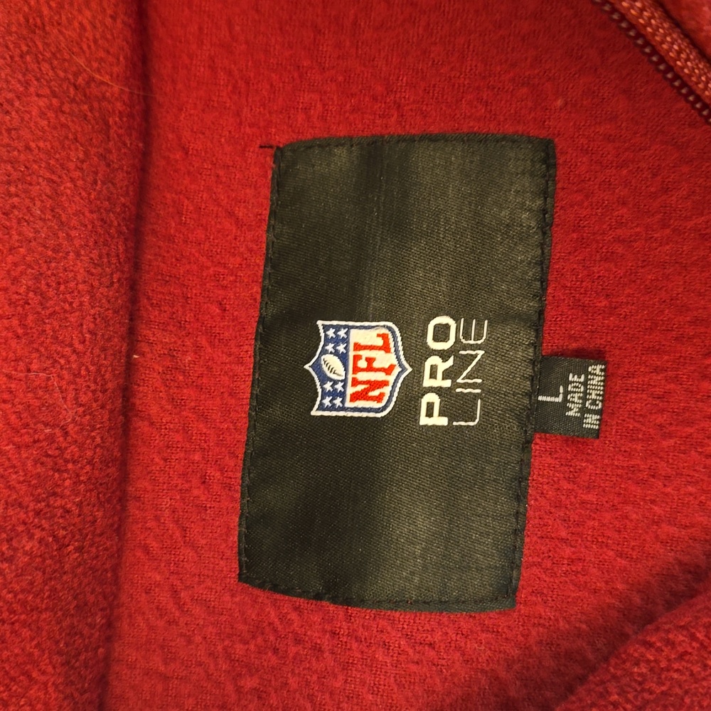 NFL Pro Line Mens Size Large Washington Redskins Jacket Burgandy Fleece Full Zip - Picture 6 of 10